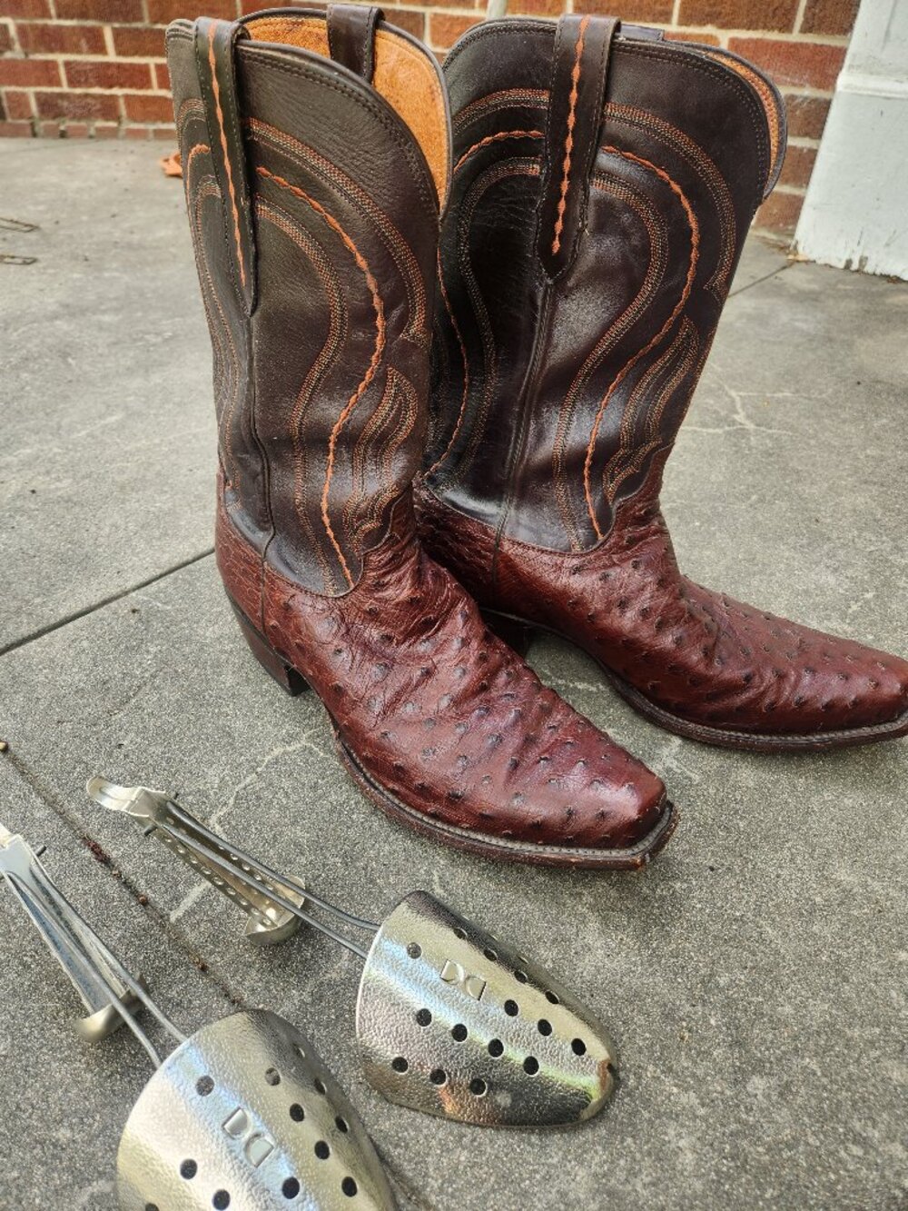 Lucchese 1883 Sienna Full Quill Ostrich Boots, Men's Size 14D
